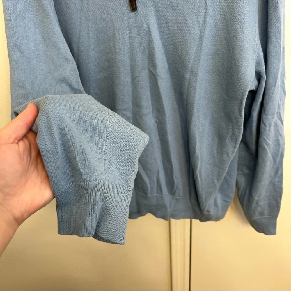 Jos. A. Bank Traveler Collection Men's XL Light Blue Quarter Zip Pullover